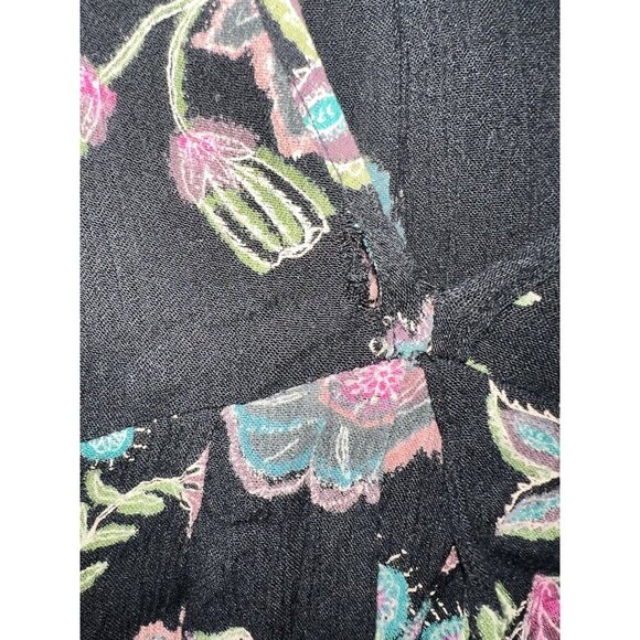 Free People Tunic Top Medium Floral Flowy Dress Boho Vivid Colors Rayon R - Picture 4 of 11